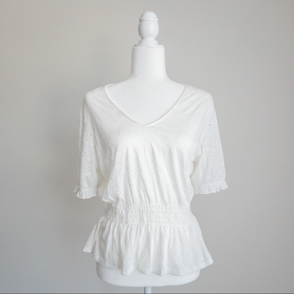 White Eyelet Top